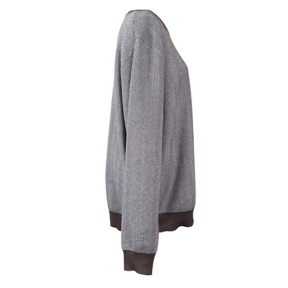 Lachlan British Inspired Brown Tan Crew Neck Long Sleeve Tweed Sweater Size XL - Picture 2 of 8